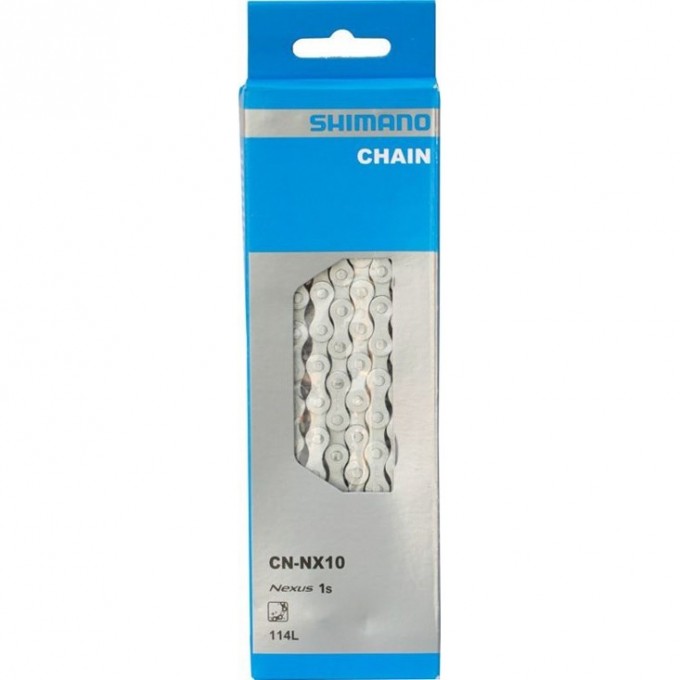 Цепь SHIMANO NX10, 1 скорость, 114 звеньев, 1/2X1/8 ECNNX10C114I Цепь SHIMANO NX10, 1 скорость, 114 звеньев, 1/2X1/8 ECNNX10C114I