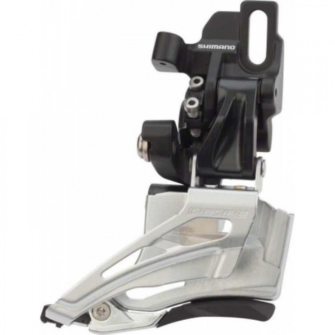 Переключатель передний SHIMANO DEORE, M618-D, на упор, для 2X10, универсальная тяга, черный IFDM618D6 Переключатель передний SHIMANO DEORE, M618-D, на упор, для 2X10, универсальная тяга, черный IFDM618D6