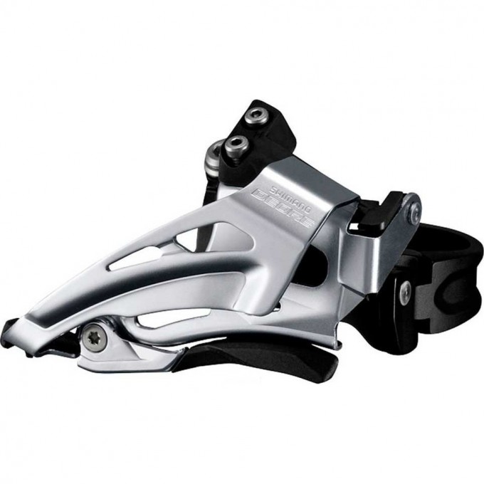 Переключатель передний SHIMANO DEORE, M618, E-тип, для 2X10,без BB пластины, универсальная тяга, черный IFDM618E6X Переключатель передний SHIMANO DEORE, M618, E-тип, для 2X10,без BB пластины, универсальная тяга, черный IFDM618E6X
