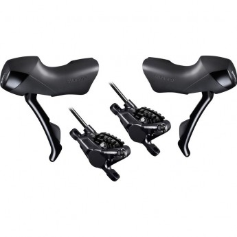 Шифтер/Тормозная ручка SHIMANO NON-SERIES ST-RS505, правый/левый, 2X11 скоростей, тросы, оплетка, SM-BH90, масло, калиперы BR-RS505