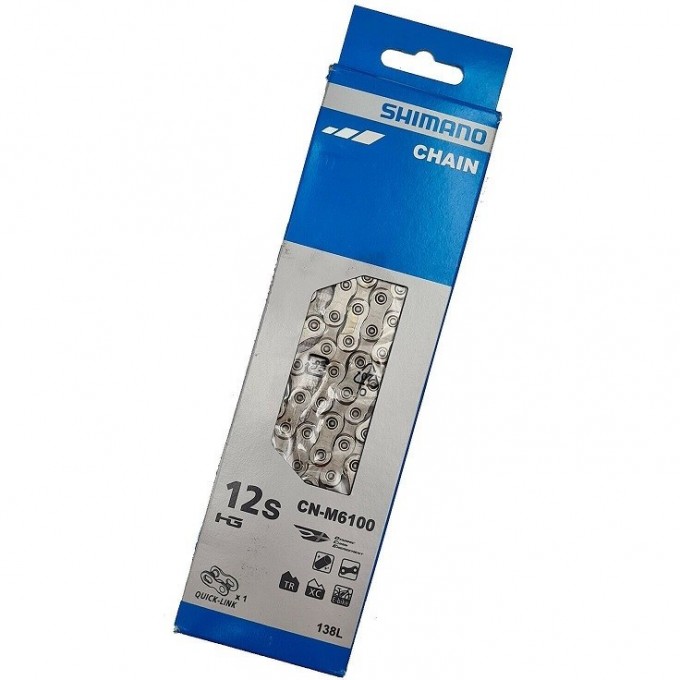 Цепь SHIMANO DEORE, M6100, 12 скоростей, 138 звеньев, с замком ICNM6100138Q Цепь SHIMANO DEORE, M6100, 12 скоростей, 138 звеньев, с замком ICNM6100138Q