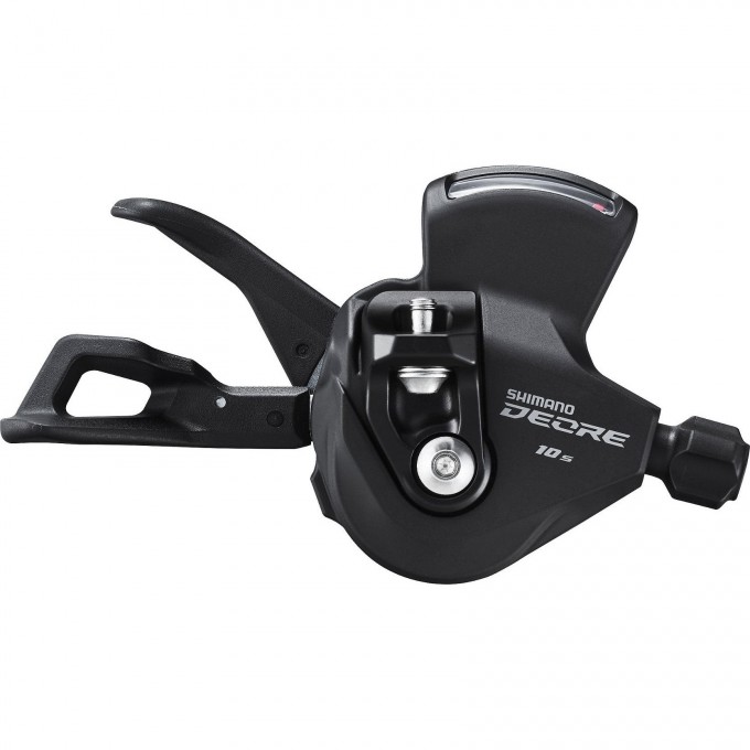 Шифтер SHIMANO DEORE, M4100-R, правый, 10 скоростей, на хомут, с индикатором, трос 2050мм с SP41 1880мм ISLM4100RAP Шифтер SHIMANO DEORE, M4100-R, правый, 10 скоростей, на хомут, с индикатором, трос 2050мм с SP41 1880мм ISLM4100RAP