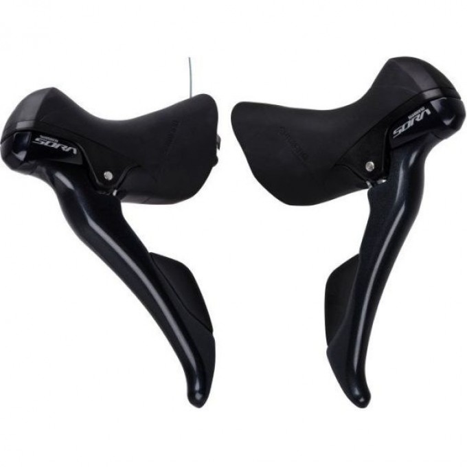 Шифтер/Тормозная ручка SHIMANO SORA, R3000, левый/правый, 3X9 скоростей, трос+оплетка ESTR3000TPA Шифтер/Тормозная ручка SHIMANO SORA, R3000, левый/правый, 3X9 скоростей, трос+оплетка ESTR3000TPA