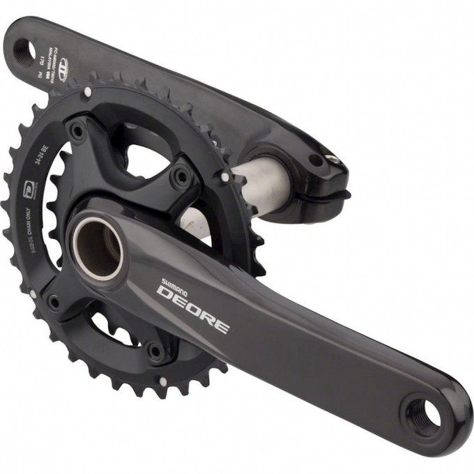 Система SHIMANO DEORE, M6000-2, 170 мм, интегрированный вал, 10 скоростей, 34/24T без каретки черный EFCM6000CX44X Система SHIMANO DEORE, M6000-2, 170 мм, интегрированный вал, 10 скоростей, 34/24T без каретки черный EFCM6000CX44X