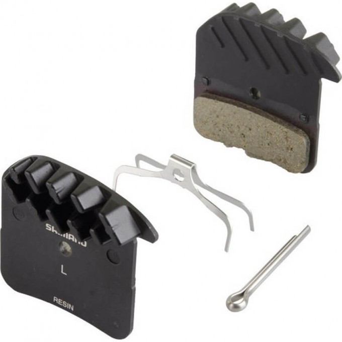 Тормозные колодки, для дисковых тормозов SHIMANO H03A, метал, с радиатором, пара, с пружин, с шплинтом Y1XM98020 Тормозные колодки, для дисковых тормозов SHIMANO H03A, метал, с радиатором, пара, с пружин, с шплинтом Y1XM98020