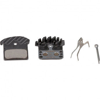 Тормозные колодки, для дисковых тормозов SHIMANO J04C, метал, с радиатором, пара, с пружин, с шплинтом