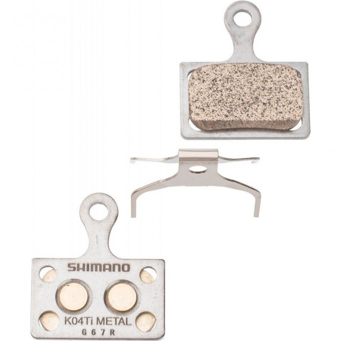 Тормозные колодки SHIMANO для дисковых тормозов K04Ti, метал, пара, с пружин Y8PU98020 Тормозные колодки SHIMANO для дисковых тормозов K04Ti, метал, пара, с пружин Y8PU98020